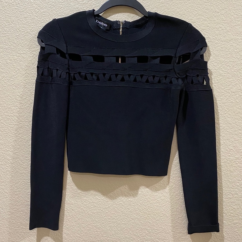 BEBE black bandage crop top